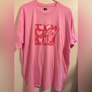 Pink MTV Graphic T-Shirt NEW Size 0 L/XL